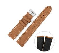 JUANZD Moda de cuero de moda Correa Colorida de cuero de cuero 20 mm 22 mm de cuero Reloj Men Mujeres Pulseras Cinturón con hebilla(Bruin,20mm)