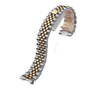 JUANZD Mujeres for hombres 13 mm 17 mm Marcas de 20 mm Silver Gold Gold Stil Watch Bands Store reemplazar compatible con Rol de fecha Mira la pulsera de pulsera(Middle Gold,17mm)