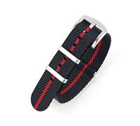 JUANZD Nato Zulu Reloj Correa 20 mm 22 mm Raya Nylon Reloj de reemplazo Pulsera de reemplazo Banda de reloj Compatible con Tudor OTAN Strap(Navy black red 1,20mm)