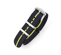 JUANZD Nato Zulu Reloj Correa 20 mm 22 mm Raya Nylon Reloj de reemplazo Pulsera de reemplazo Banda de reloj Compatible con Tudor OTAN Strap(Navy black yellow 1,22mm)