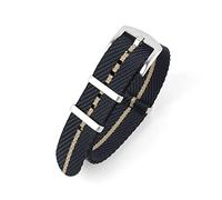 JUANZD Nato Zulu Reloj Correa 20 mm 22 mm Raya Nylon Reloj de reemplazo Pulsera de reemplazo Banda de reloj Compatible con Tudor OTAN Strap(Black navy khaki 1,20mm)