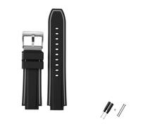 JUANZD Nueva correa de banda for hombres de goma de silicona compatible con brújula de marea electrónica Timex E-Tide T2N720 T2N721 TW2T76300 TW2T76500 T45601 Convexo 16 mm(6)
