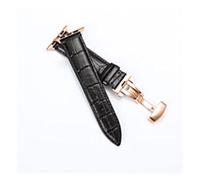 JUANZD Nueva correa de cocodrilo compatible con iWatch Watch 38 mm series de 42 mm Butterfly Butterfly Hebilla Crocodile Correa(Rose goldr-Black,42mm-44mm)