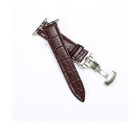 JUANZD Nueva correa de cocodrilo compatible con iWatch Watch 38 mm series de 42 mm Butterfly Butterfly Hebilla Crocodile Correa(Silver-Brown,42mm-44mm)