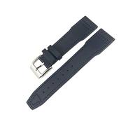 JUANZD Nueva correa de reloj de 20mm y 21mm apta for IWC TOP Big Pilot SPITFIRE Mark 18, piel de becerro, nailon, correa de reloj azul for hombres(7,1_BLACK BUCKLE)