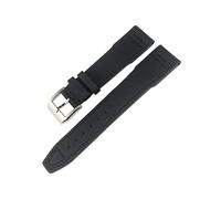 JUANZD Nueva correa de reloj de 20mm y 21mm apta for IWC TOP Big Pilot SPITFIRE Mark 18, piel de becerro, nailon, correa de reloj azul for hombres(8,1_BLACK BUCKLE)