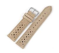 JUANZD Nueva correa de reloj de gamuza 18 mm 19 mm 20 mm 24 mm Vintage Correa de reemplazo de bandas azules hechas a mano for accesorios for relojes(Khaki,22mm)