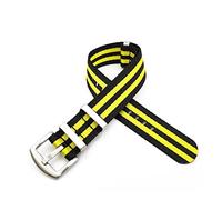JUANZD Nueva correa de reloj de rayas de nailon avanzado de la OTAN, correa de reloj de 18 mm, 20 mm, 22 mm y 24 mm, pulsera compatible con Omega/Rolex(Black Yellow S,22mm)