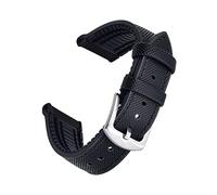 JUANZD Nuevo diseño fluoro goma reloj correa multi colores 20 mm 22 mm mujeres hombres hombres reloj de cuero correa reloj accesorios(All black,20mm)