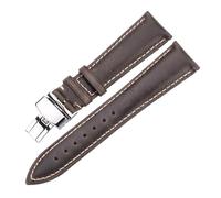 JUANZD Petróleo de bandas de cuero de vaca de cera de aceite 18 mm 20 mm 22 mm 24 mm azul amarillo amarillo verde hombres reloj de cuero correa de correa de mariposa de mariposa(Groen,20mm)