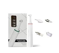 JUANZD Pulidor de dientes eléctrico multifunción, limpieza blanqueadora de dientes, 3 niveles de vibración, elimina las manchas interdentales, 4 cabezales de repuesto, pulido de dientes(Pink)