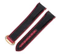 JUANZD Pulsera de 20mm22mmwatch compatible con omega 300 Seamaster 600 Planet Ocean Hebilla plegable Silicona Nylon Strap Watch Accessories Watch Band(14,22mm)