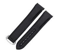 JUANZD Pulsera de 20mm22mmwatch compatible con omega 300 Seamaster 600 Planet Ocean Hebilla plegable Silicona Nylon Strap Watch Accessories Watch Band(4,22mm)