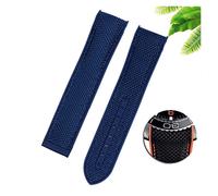 JUANZD Pulsera de 20mm22mmwatch compatible con omega 300 Seamaster 600 Planet Ocean Hebilla plegable Silicona Nylon Strap Watch Accessories Watch Band(Blue,20mm)