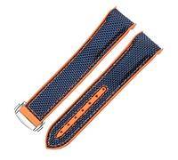 JUANZD Pulsera de 20mm22mmwatch compatible con omega 300 Seamaster 600 Planet Ocean Hebilla plegable Silicona Nylon Strap Watch Accessories Watch Band(11,20mm)