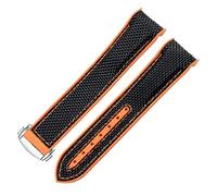 JUANZD Pulsera de 20mm22mmwatch compatible con omega 300 Seamaster 600 Planet Ocean Hebilla plegable Silicona Nylon Strap Watch Accessories Watch Band(18,22mm)