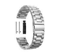 JUANZD Pulsera de acero inoxidable compatible con Galaxy Watch 3 LTE 41 mm 45 mm pulsera compatible con correas Gear Sport/S2 S3 42 mm 46 mm 20 mm 22 mm(Silver black,20mm)