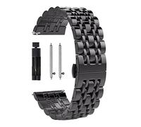 JUANZD Pulsera de acero inoxidable compatible con Galaxy Watch 3 LTE 41 mm 45 mm pulsera compatible con correas Gear Sport/S2 S3 42 mm 46 mm 20 mm 22 mm(Blue gold,For S3 Frontier)
