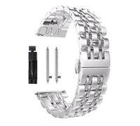 JUANZD Pulsera de acero inoxidable compatible con Galaxy Watch 3 LTE 41 mm 45 mm pulsera compatible con correas Gear Sport/S2 S3 42 mm 46 mm 20 mm 22 mm(Black gold,For S3 Frontier)