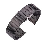 JUANZD Pulsera de banda de reloj de acero inoxidable sólido 16 mm 18 mm 20 mm 22 mm Silvero plateado Metal de metal cepillado correa(Schwarz,20mm)