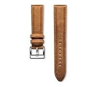 JUANZD Pulsera de bandas de cuero Pulsera rápida de becerro marrón correa de reloj for mujeres 18 20 mm 22 mm(Bruin,22mm)