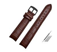 JUANZD Pulsera de cuero Correa de reloj de extremo curvado 20 mm compatible con ciudadano BL9002-37 05A BT0001-12E 01A Banda de vigilancia de 21 mm Band de 22 mm(Brown pin black,22mm)