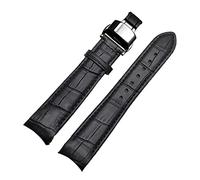 JUANZD Pulsera de cuero Correa de reloj de extremo curvado 20 mm compatible con ciudadano BL9002-37 05A BT0001-12E 01A Banda de vigilancia de 21 mm Band de 22 mm(Black black buckle,20mm)