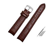 JUANZD Pulsera de cuero Correa de reloj de extremo curvado 20 mm compatible con ciudadano BL9002-37 05A BT0001-12E 01A Banda de vigilancia de 21 mm Band de 22 mm(Brown pin silver,20mm)