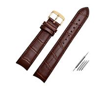 JUANZD Pulsera de cuero Correa de reloj de extremo curvado 20 mm compatible con ciudadano BL9002-37 05A BT0001-12E 01A Banda de vigilancia de 21 mm Band de 22 mm(Brown pin gold,22mm)