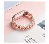 JUANZD Pulsera De Niña Compatible con Mi Band 6 Bandas Pulsera Correa De Pulsera Elástica Compatible con Mi Band 3/4/5 Joyería Pearl Dressy Band Bling(A Pink,Mi Band 6)
