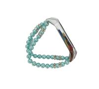 JUANZD Pulsera De Niña Compatible con Mi Band 6 Bandas Pulsera Correa De Pulsera Elástica Compatible con Mi Band 3/4/5 Joyería Pearl Dressy Band Bling(B Lake-blue,Mi Band 6)