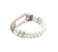 JUANZD Pulsera De Niña Compatible con Mi Band 6 Bandas Pulsera Correa De Pulsera Elástica Compatible con Mi Band 3/4/5 Joyería Pearl Dressy Band Bling(B White,Mi Band 3)