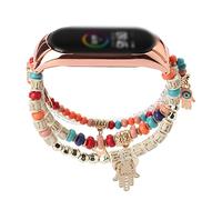 JUANZD Pulsera Mi Band 7, correa de reloj elegante de lujo Compatible con Mi Band 3 4 5 6, accesorios elásticos for mujeres y niñas(Rosso,Miband 7)