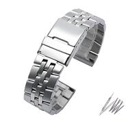 JUANZD Pulseras de acero inoxidable de 22/24 mm 316L Pulseras de acero inoxidable adecuado Compatible con Breitling Pilot Superocean VENGADOR Correa de plata for hombre(3,22mm)