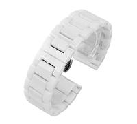 JUANZD Reloj de cerámica 14 15 16 17 18 19 20 21 21 21 mm Black White Watch Strap for hombres y mujeres Pulsera(White A,21mm)