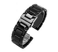 JUANZD Reloj de cerámica 14 15 16 17 18 19 20 21 21 21 mm Black White Watch Strap for hombres y mujeres Pulsera(Black A,21mm)