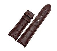 JUANZD Reloj de cuero con extremo curvo 22 mm 23 mm 24 mm compatible con tissot couturier t035 reloj de reloj banda de acero banda de hebilla pulsera muñeca marrón(No buckle brown,24mm)