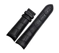 JUANZD Reloj de cuero con extremo curvo 22 mm 23 mm 24 mm compatible con tissot couturier t035 reloj de reloj banda de acero banda de hebilla pulsera muñeca marrón(No buckle black,24mm)