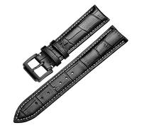 JUANZD Reloj de cuero suave de cuero de becerro Correa 18 mm 20 mm 22 mm 24 mm de reloj de reloj compatible con tisot seiko accesorios pulsera(Black-White,22mm)