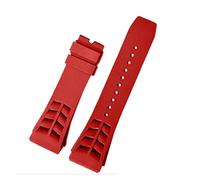 JUANZD Reloj de goma Compatible con Rich-Ard Mille Reloj Pulsera Relojes de pulsera Banda Mens Reloj Correa Pliegue Hebilla(Red no buckle)