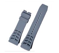 JUANZD Reloj de goma Compatible con Rich-Ard Mille Reloj Pulsera Relojes de pulsera Banda Mens Reloj Correa Pliegue Hebilla(Gray no buckle)