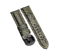 JUANZD Reloj de piel de serpiente hecha a mano 2 0mm 22mm 24mm Negro blanco verde azul correa de cuero de piel de serpientes de los hombres correa de reloj(18,20mm)