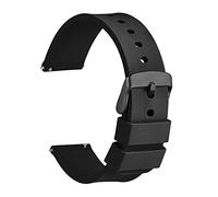JUANZD Reloj de reloj 14 mm 18 mm 20 mm 22 mm 24 mm Silicona Sport Watch Strap Hombres Mujeres Presión Pulsera de goma Pulsera de goma Hebilla inoxidable(Schwarz,20mm)
