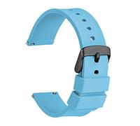 JUANZD Reloj de reloj 14 mm 18 mm 20 mm 22 mm 24 mm Silicona Sport Watch Strap Hombres Mujeres Presión Pulsera de goma Pulsera de goma Hebilla inoxidable(Deepskyblue,21mm)