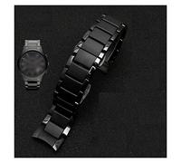 JUANZD Reloj de reloj de cerámica compatible con AR1451 AR1452 AR1400 AR1410 Reloj correas con cierre de mariposa de acero inoxidable 22 mm 24 mm(AR1451,24mm)