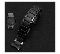 JUANZD Reloj de reloj de cerámica compatible con AR1451 AR1452 AR1400 AR1410 Reloj correas con cierre de mariposa de acero inoxidable 22 mm 24 mm(AR1452,22mm)