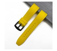 JUANZD Relojes de relojes rápidos Correas de reloj de goma de silicona 20 mm 22 mm 24 mm a prueba de agua Hombres de buceo ACCESORIOS(Yellow black,22mm)