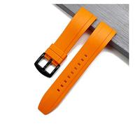 JUANZD Relojes de relojes rápidos Correas de reloj de goma de silicona 20 mm 22 mm 24 mm a prueba de agua Hombres de buceo ACCESORIOS(Orange black,24mm)