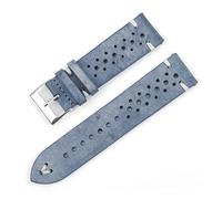 JUANZD Retro Strap Strap Oil Wax Watchstap18 mm de 20 mm 22 mm 24 mm Cow Cowhide Handm Watch Band Pulsera(Grayblue-whitewire,18mm)
