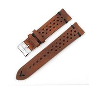 JUANZD Retro Strap Strap Oil Wax Watchstap18 mm de 20 mm 22 mm 24 mm Cow Cowhide Handm Watch Band Pulsera(Brown-black wire,18mm)